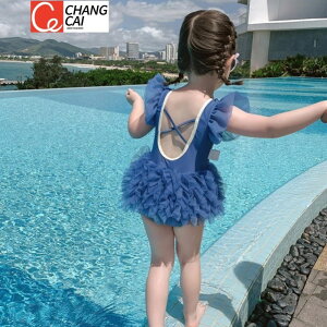 游泳連體兒童洋氣寶寶韓版蕾絲三角公主夏季泳裝2020女童小女孩