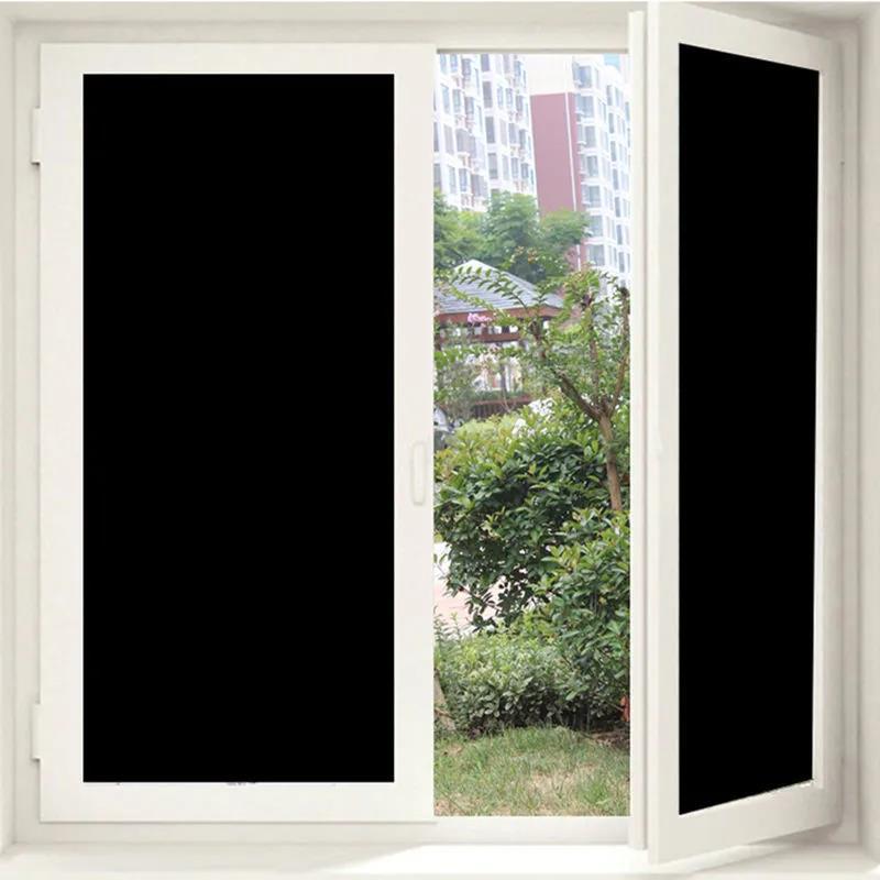 黑色遮光玻璃貼窗戶隔熱膜防曬遮陽不透明太陽貼膜防紫外線貼紙422