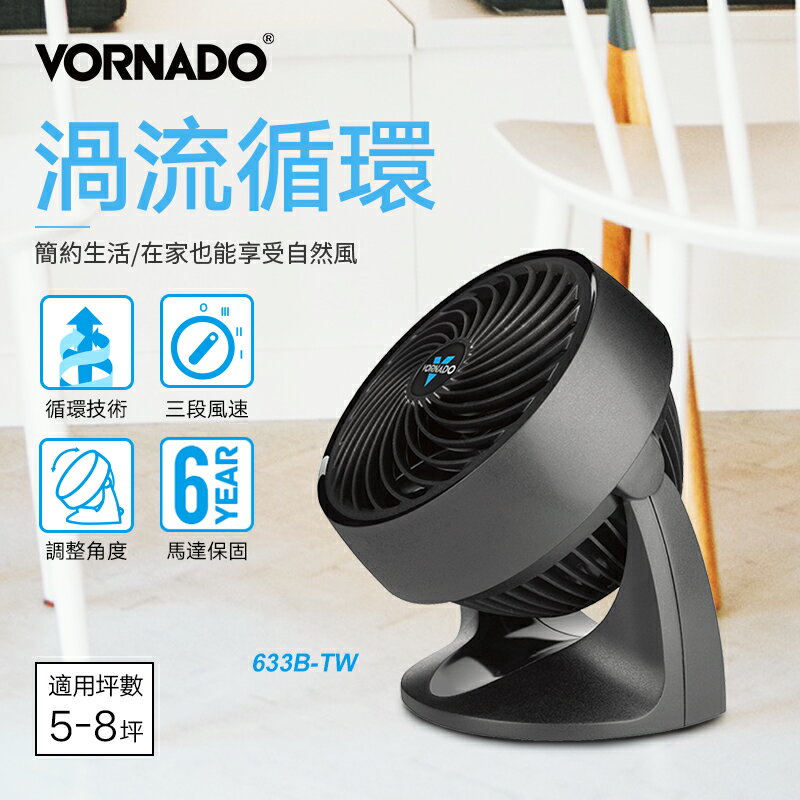 美國VORNADO沃拿多 渦流空氣循環機 循環扇 633-TW 5-8坪用【三井3C】