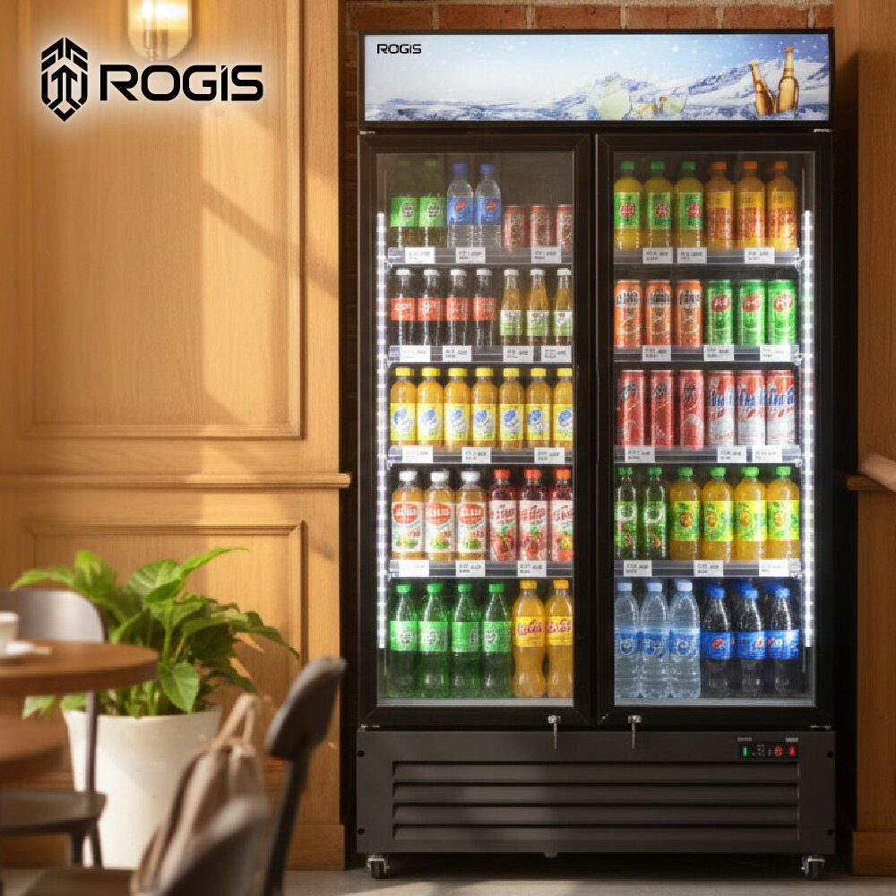 750L酷黑商用雙門冷藏冰箱 冷藏櫃 飲料櫃【KXG-900H】