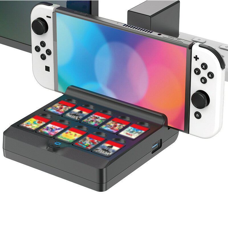 Switch OLED影片轉換底座Switch主機HDMI投屏TV底座可收納遊戲卡