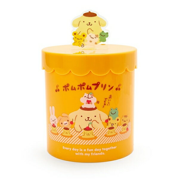 【震撼精品百貨】Pom Pom Purin 布丁狗~日本SANRIO三麗鷗布丁狗塑膠造型置物罐 (布丁派對) *12436