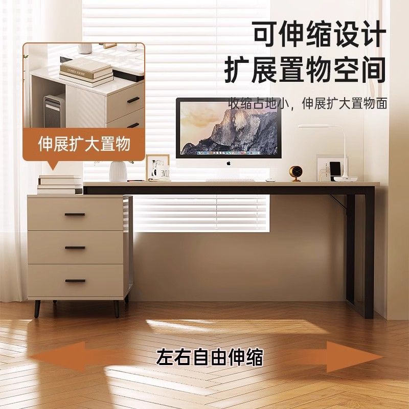 免運 可開發票 電腦桌 辦公桌 伸縮電腦桌臺式桌學生家用臥室書桌臥室簡約現代收納工作臺桌子 快速出貨