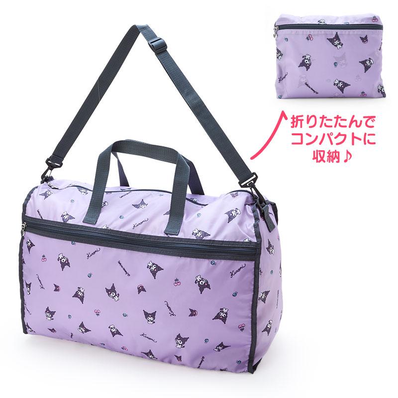 真愛日本 庫洛米 黑美 可折疊收納 大旅行袋 兩用 行李袋 旅行袋 飛機包 禮物 ID62