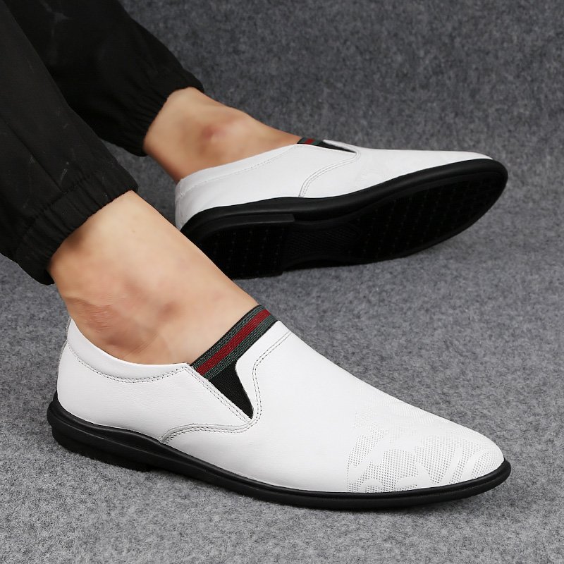 FINDSENSE品牌 秋款 新款 日本 男 高品質 休閒 透氣 圓頭皮鞋 個性網格 舒適 潮流鞋子