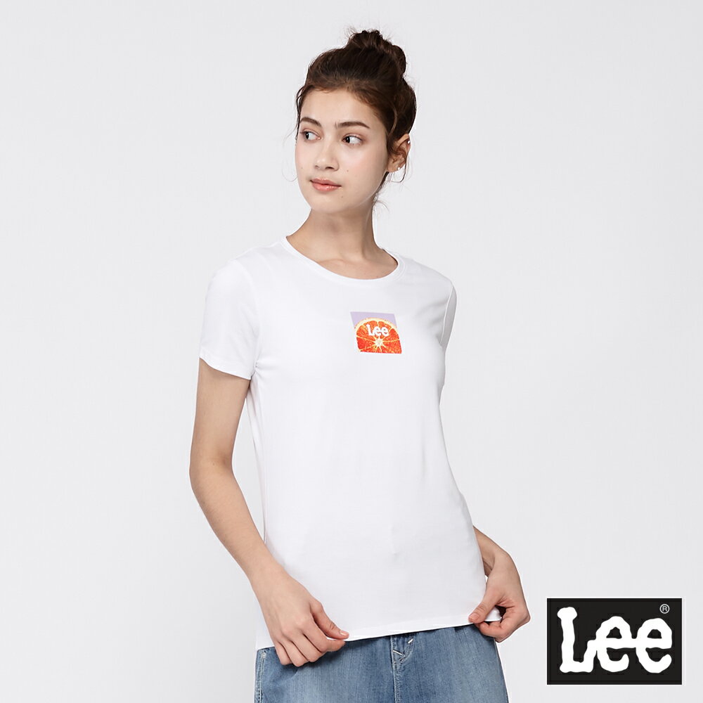 Lee 短袖T恤 夏季水果印刷 女白 標準版