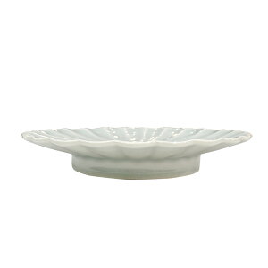 (日)青白瓷菊型天盤 高腳台 餐盤