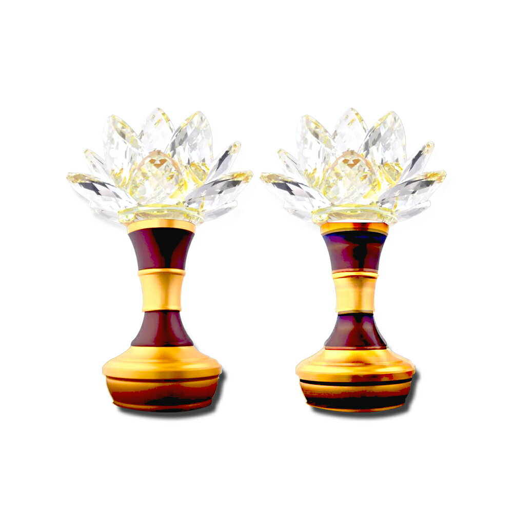 【新韻傳音】水晶蓮花燈-18.8公分(雙供電模式) 供燈 光明燈 供佛燈 神明燈 蓮花燈D326