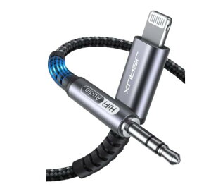 [3美國直購] JSAUX iPhone Lightning轉3.5mm 音源線 2米 24bit/96Khz 車用喇叭線 MFi認證