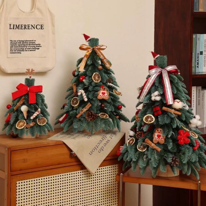 聖誕樹 2023新款迷妳家用diy小擺件套餐桌面ins風聖誕節裝飾