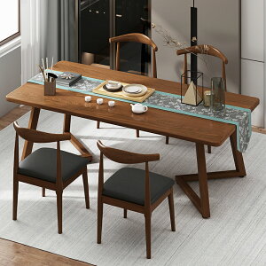 新中式餐桌家用客廳小戶型茶桌椅組合辦公長方形茶幾泡茶咖啡桌子