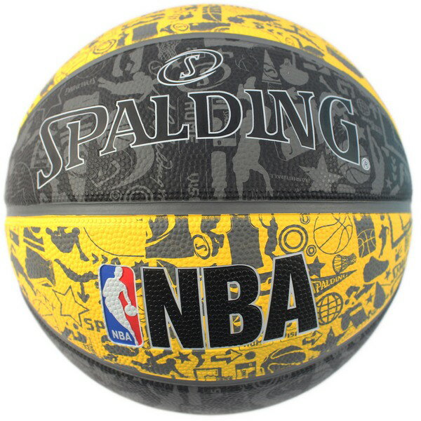 SPALDING 斯伯丁彩色籃球 NBA塗鴉系列/一個入(特720) 7號籃球 NBA籃球 SPA83499 室外內通用耐磨籃球-群16103R【領券滿額再折千12/31止】 1