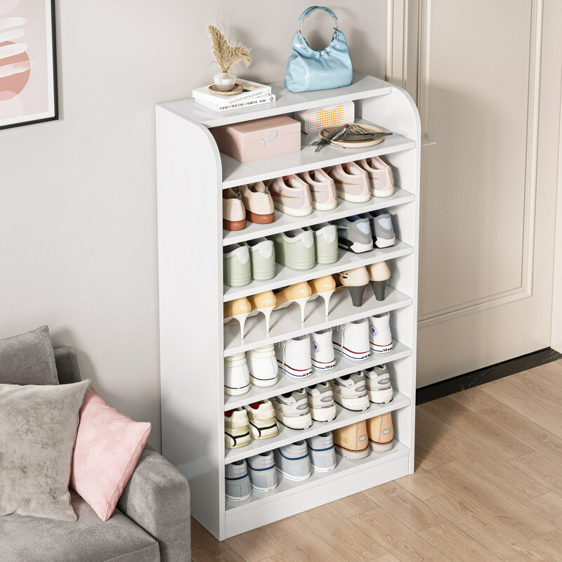 鞋架簡易放門口多層收納置物架子家用室內好看實木色無門簡易鞋柜