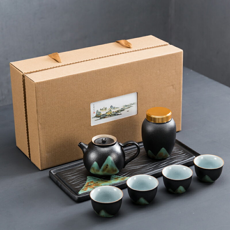 黑陶功夫茶具小套裝家用陶瓷干泡茶盤茶臺日式簡約茶壺杯整套禮盒