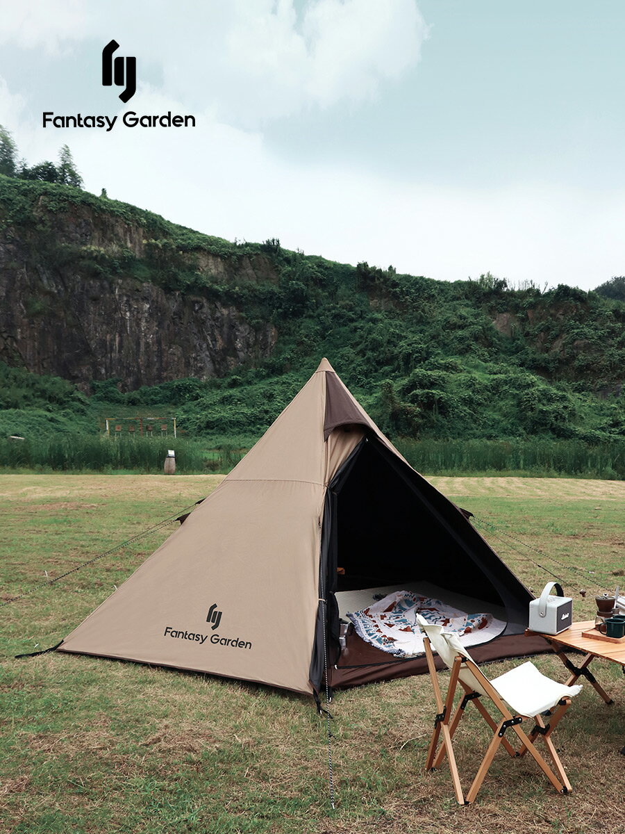 Fantasy Garden夢花園戶外露營帳篷便攜遮陽防曬黑膠金字塔野營帳