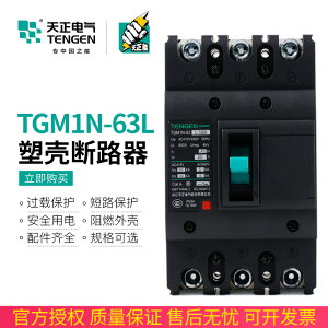 天正電氣TGM1N-63L/3300塑殼斷路器3P三相4P空開20A40A32A50A63A