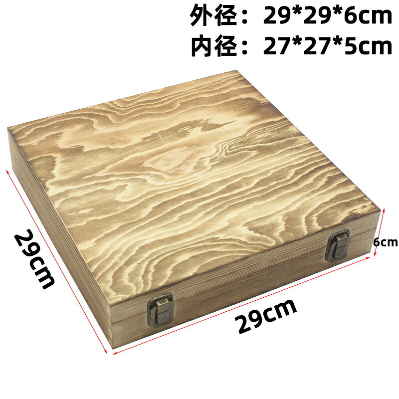 定做復古木盒子長方形正方薄型翻蓋木盒包裝盒儲放證件A4紙收納盒 8
