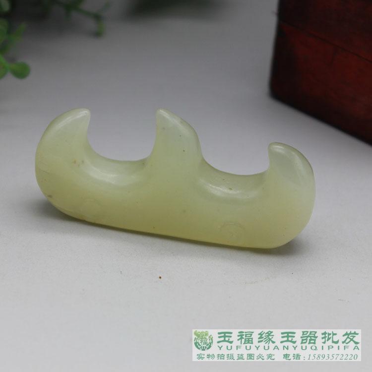 古玩雜項老玉古玉筆架小擺件 仿古古玉岫玉文房用品玉筆架批