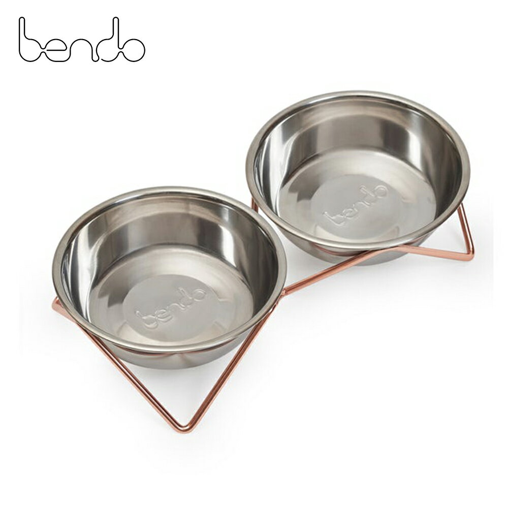 Bendo 更靚雙貓碗 毛小孩 寵物碗 寵物碗架 紅銅架+不鏽鋼碗【$199超取免運】