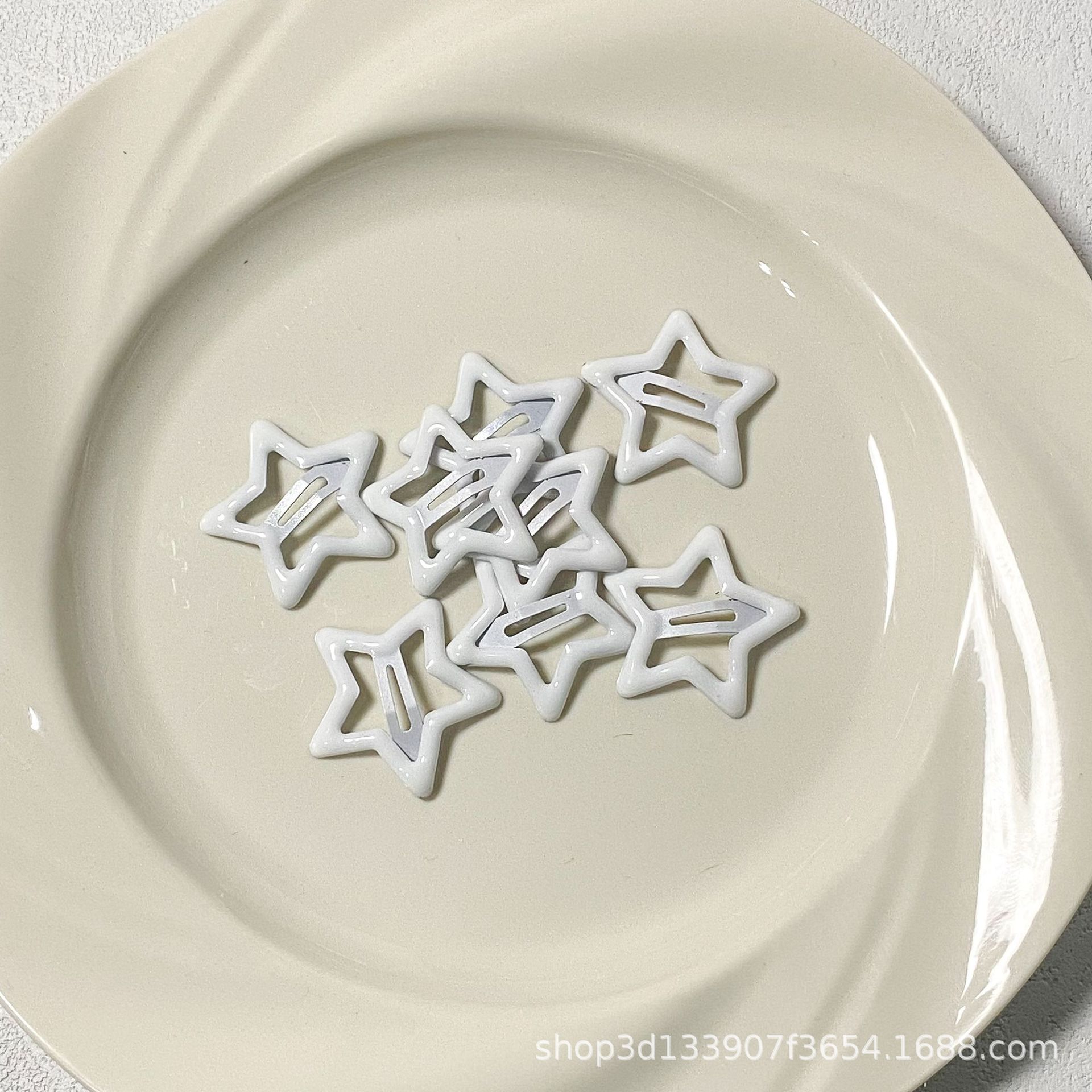 【台灣現貨】時尚配件 髮飾 髮夾 鯊魚夾 大嘴夾 邊夾  多巴胺滴油彩色五角星星髮夾可愛兒童BB夾碎髮夾劉海夾髮飾批發 4