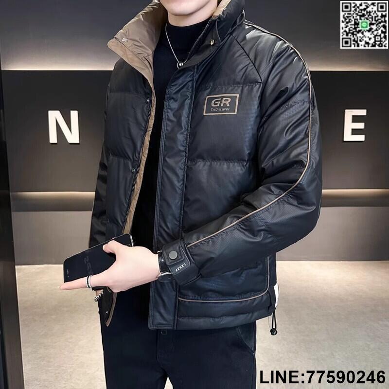 【歡樂購】新款純色羽絨服男潮高階感休閑時尚男士羽絨外套加厚潮款工廠直批