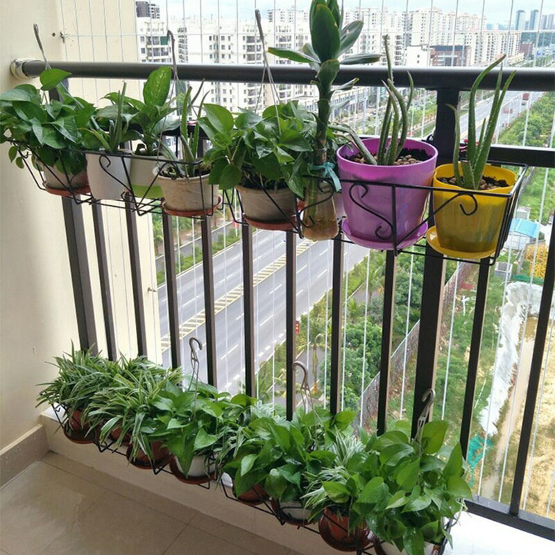 【珍愛頌】N106 陽台花架 陽台架 長方形 浸塑花架 防銹 花槽 種花 種菜 盆栽 栽培盆 窗台花架 欄杆 鐵窗懸掛 4