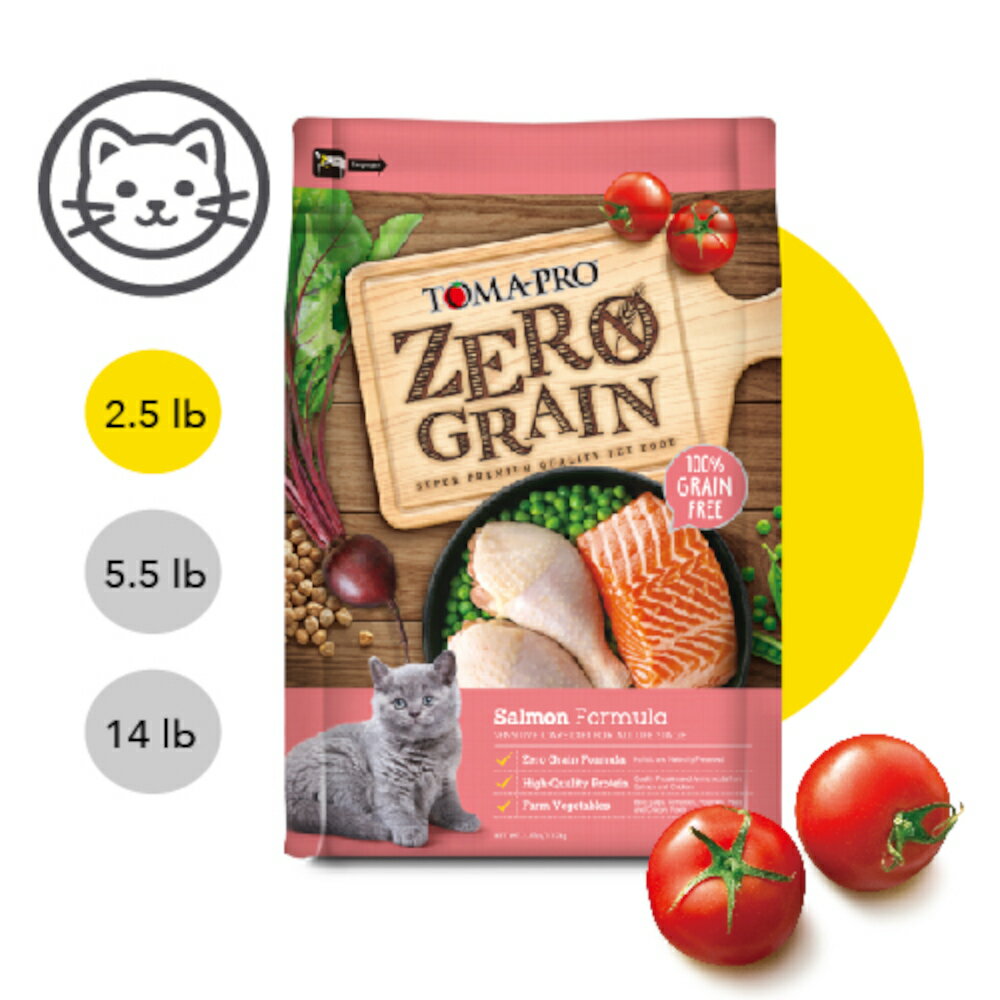 【富樂屋】TOMA-PRO 優格-零穀系列-0%零穀鮭魚(全年齡貓用敏感配方)(貓飼料) 2.5 / 5.5 磅