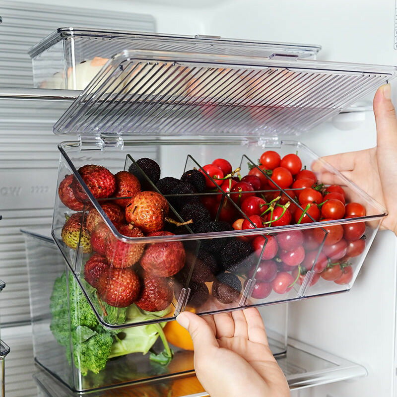 保鮮盒 冰箱食品透明收納整理盒保鮮專用家用密封餃子盒子塑料帶蓋分格