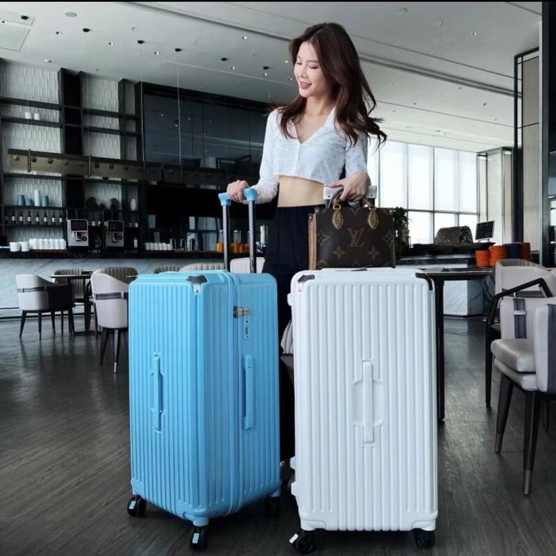旅行箱登機箱拉桿箱多功能登機箱登機箱女大容拉桿箱旅行箱減震五輪萬向輪加厚輕便皮箱