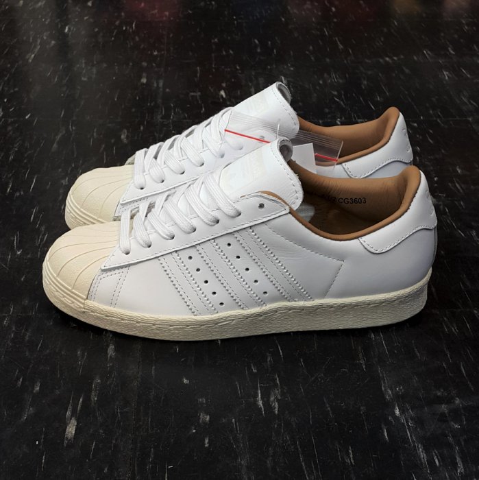 adidas SUPERSTAR 80s EDIFICE 白色 全白 棕色 奶油底 皮革 薄鞋舌 日本 聯名款 CG3603