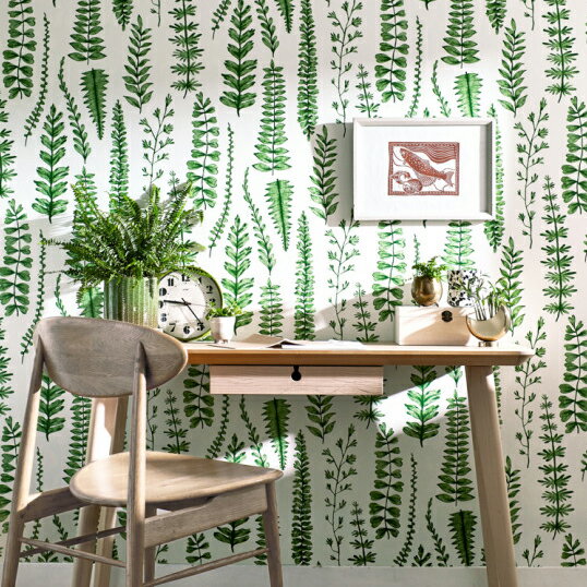 E15c Ferns 英國進口影像壁紙 1色 綠意自然植物花草 Deco Inn設計傢飾直營店 樂天市場rakuten