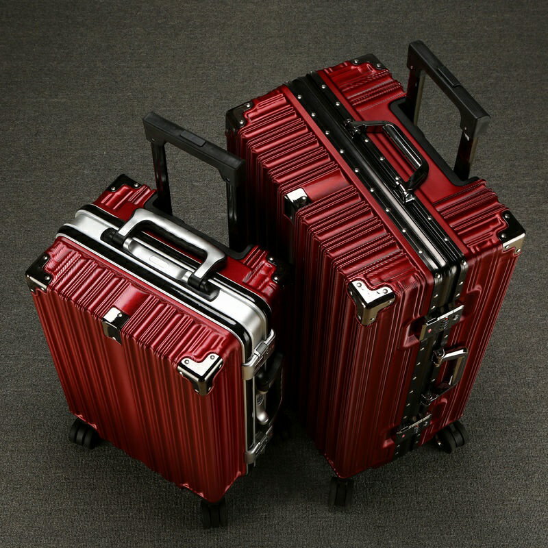 行李箱女鋁框拉桿箱韓版密碼箱萬向輪20寸登機箱大容量旅行箱20吋行李箱 22吋男女高顏值旅行箱