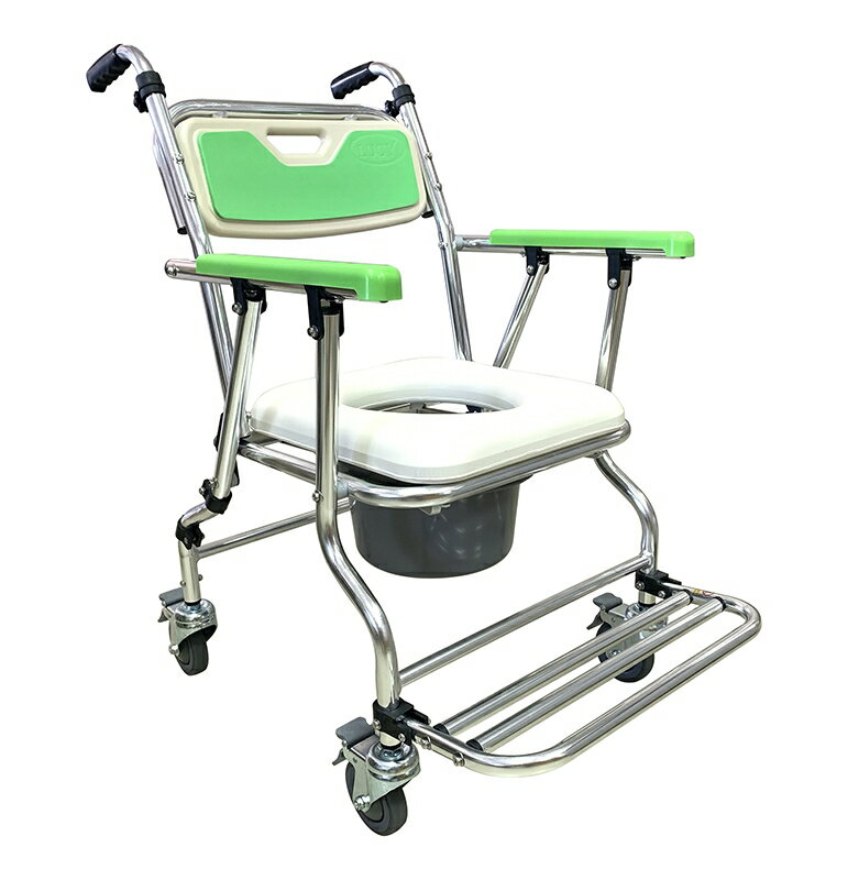 品正LUCY 附輪收合便器椅FC-301 藍色、綠色(隨機出貨)