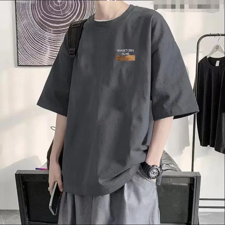 純棉短袖t恤男夏季新款潮牌港風寬松體恤百搭潮流ins上衣服男【繁星小鎮】P