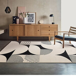 客廳 臥室 現代 簡約 地毯 輕奢 幾何 茶幾毯 高級 混搭 中古 耐髒 床邊地毯 黑白