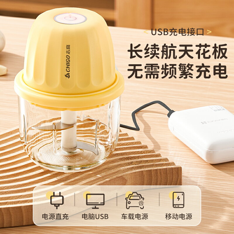 Chigo/志高絞肉機家用電動小型蒜泥器多功能絞菜碎肉打蒜寶寶輔食