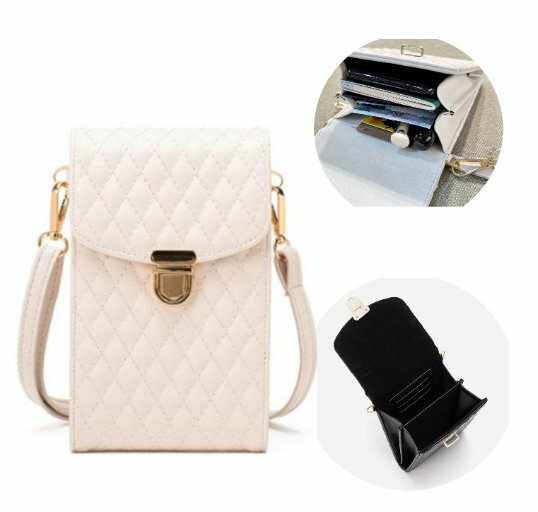 小香風菱格護照隨身包 旅行側背包 迷你時尚側背包 手機包 小廢包