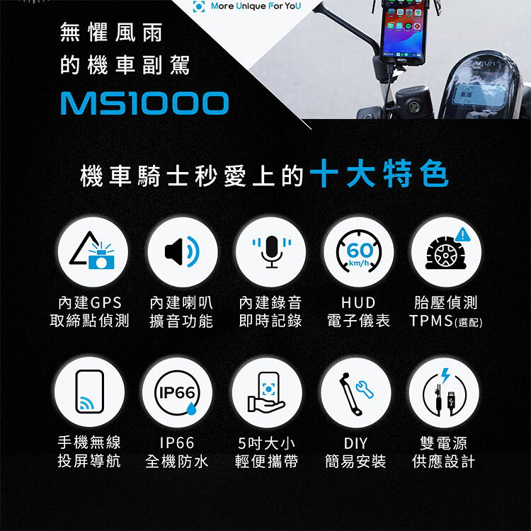 【MUFU】MS1000汽機車數位投屏機(機車CarPlay) 3