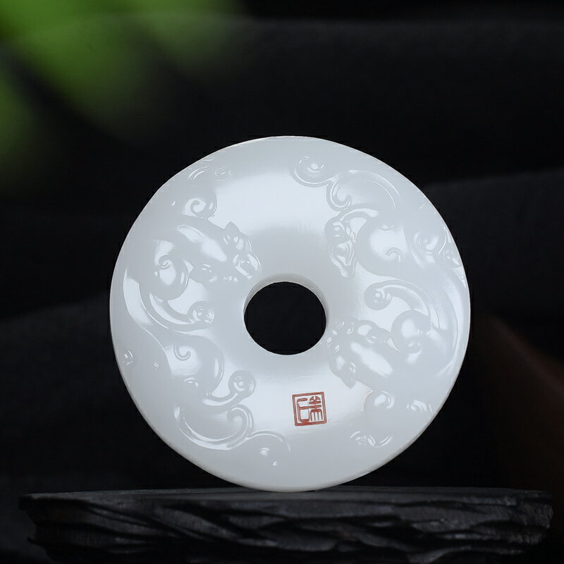 和田玉羊脂玉平安扣吊墜掛件男女款白玉招財轉運貔貅飾品玉墜玉佩
