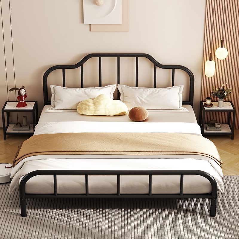 免運 歐式鐵藝床家用現代簡約1.8米雙人床鐵架床單人床1.2米出租屋鐵床 可開立發票