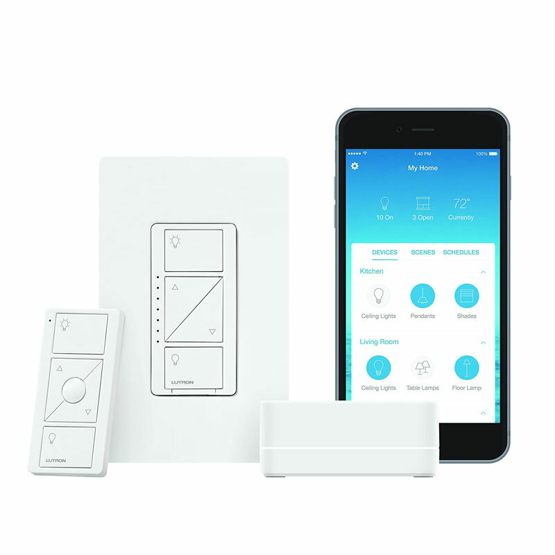 [7美國直購] Lutron Caseta Wireless Smart Lighting Dimmer Switch Starter Kit, P-BDG-PKG1W