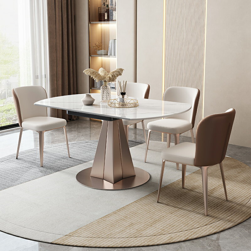 餐桌 旋轉伸縮 可變圓桌 方圓 兩用 家用 小戶型 現代簡約 餐桌