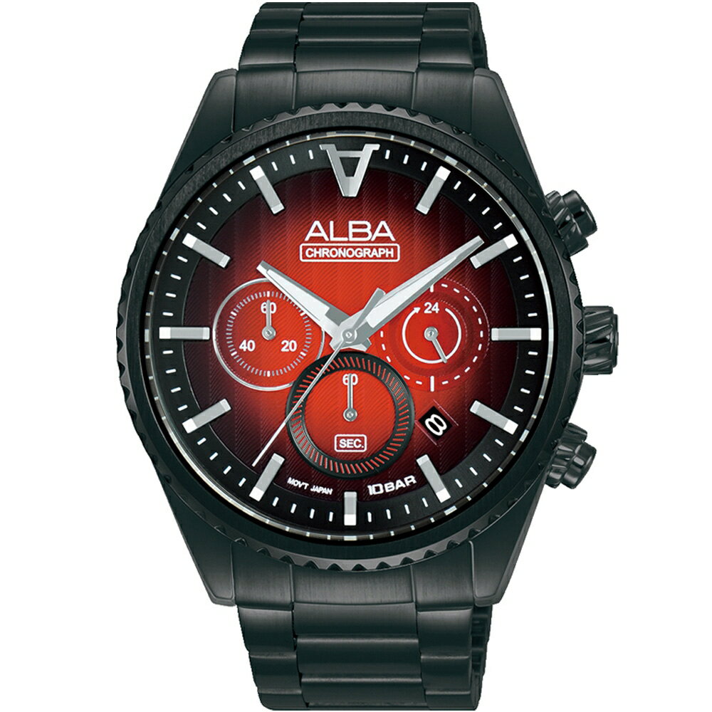 送禮首選★ALBA 雅柏 SIGNA 三眼計時石英腕錶-ALBA 雅柏 東京紅時尚計時腕錶-VD53-X388SD /AT3H91X1/42mm  附提袋【全館滿額折價★APP下單跨店最高22%點數回饋】