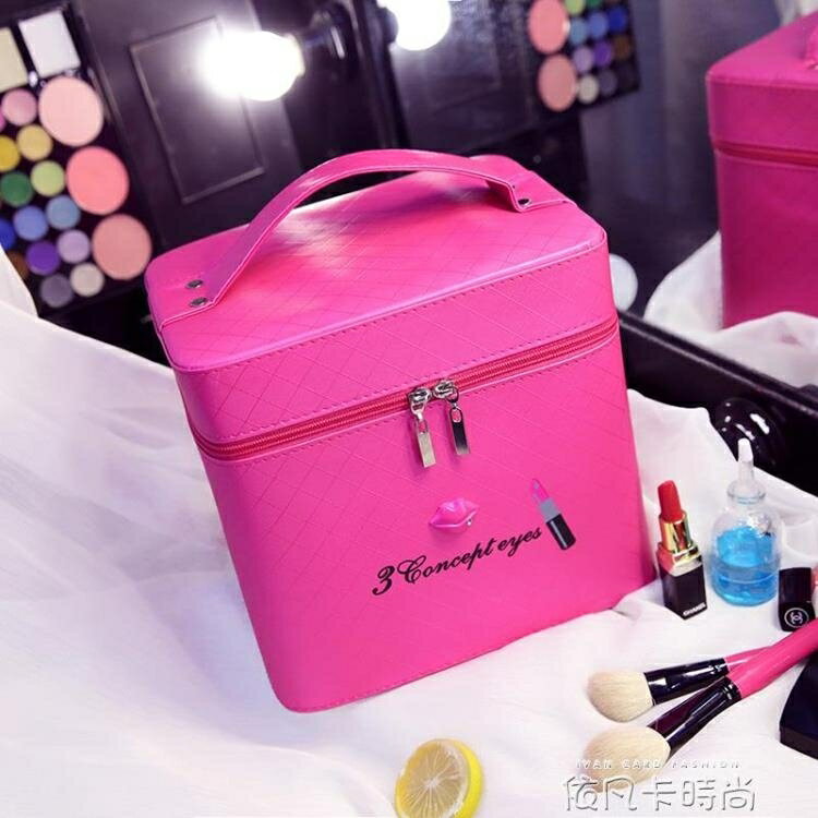 大容量韓國化妝包可愛小號方品中袋隨身便攜手提收納盒簡約化妝箱