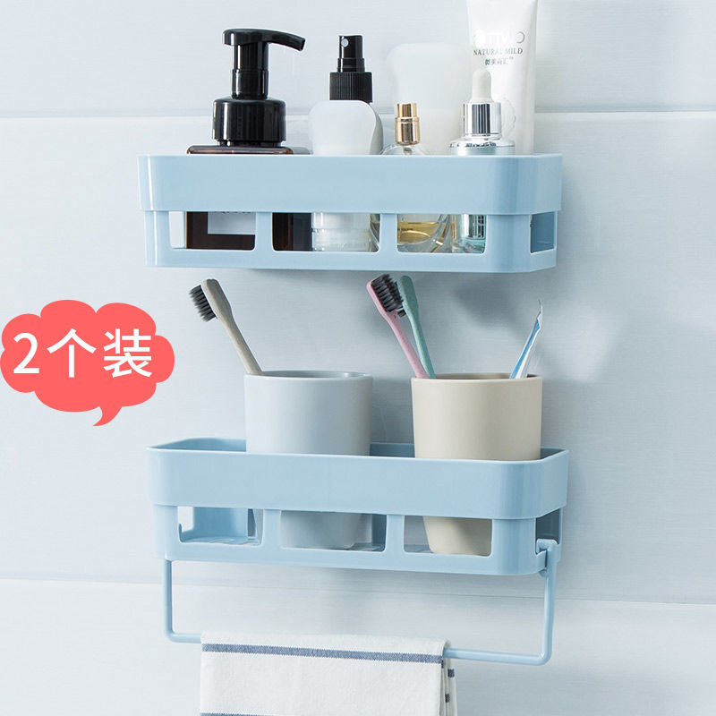 衛生間置物架免打孔壁掛式多功能收納架浴室廚房肥皂盒墻上三角架
