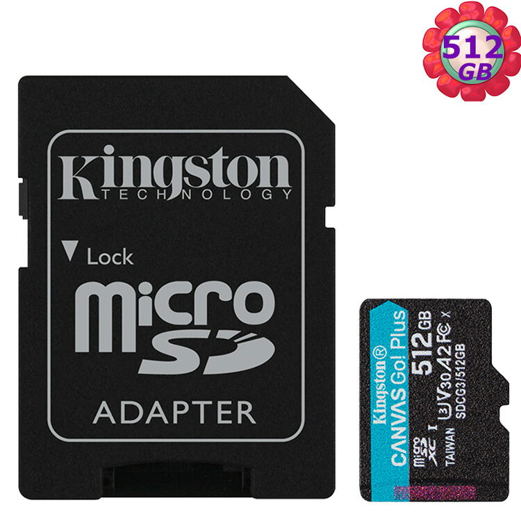 KINGSTON 512G 512GB microSDHC Canvas Go Plus 170MB/s SDCG3/512GB SD U3 A2 V30 金士頓 記憶卡