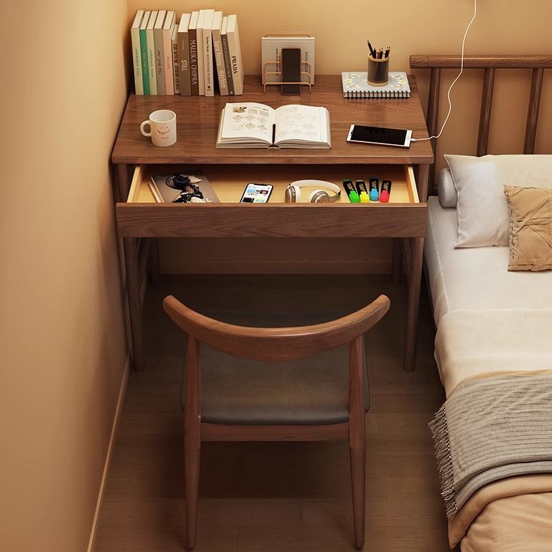 【限時優惠】實木窄書桌小戶型簡易學生學習辦公寫字臺家用臥室床邊單人電腦桌