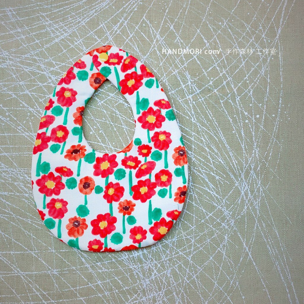 手作森林【原寸紙型】水滴圍兜 附步驟圖解 新生兒 口水巾 自有品牌紙型 NL00604
