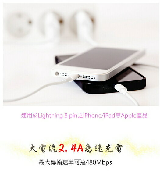 {光華成功NO.1}a+plus ACB-062 USB to Apple Lighting急速充電/傳輸線2M  喔!看呢來 3