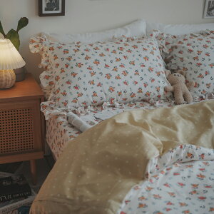 精梳棉 床包 被套 兩用被 床組 加大床包組/kingsize床包組 [薔薇之戀 ] 台灣製造 棉床本舖